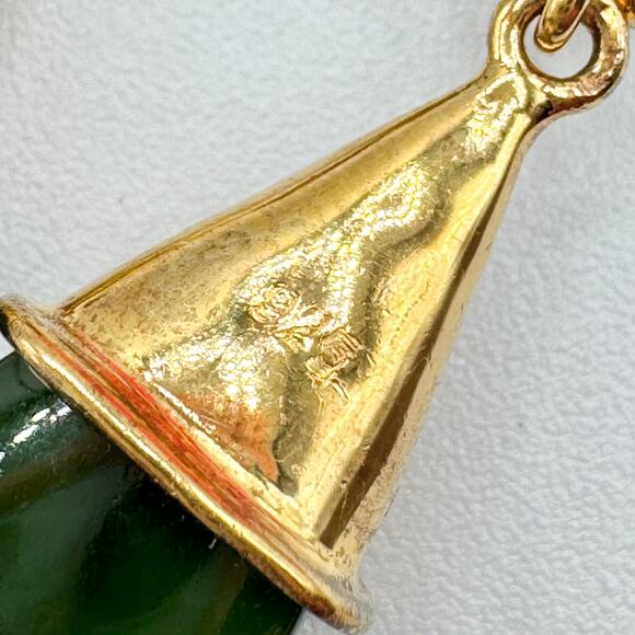 Sajen Jade Vermeil Gold Over 925 Sterling Silver Etruscan Style Drop Earrings - Picture 10 of 14